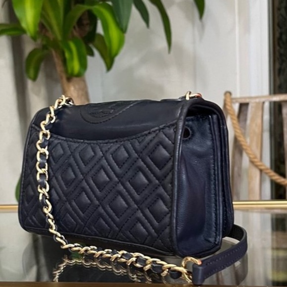 ♦️♦️  TORY BURCH AUTHENTIC BLUE FLEMING CROSSBODY HANDBAG ♦️♦️ - Picture 5 of 11